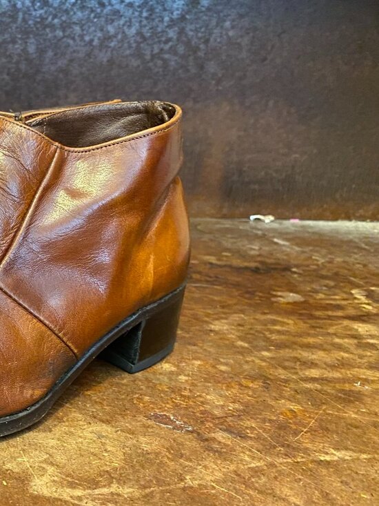 Vintage 1970s Men\'s FLORSHEIM Beatles Brown Leather Side Zipper Ankle Boots main image 4